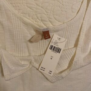 Anthropologie Pilcro Ribbed Notch Tank